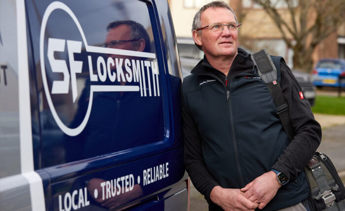 Stephen Fretwell with his SF Locksmith mobile locksmith van serving Moorgate, Rotherham S60.
